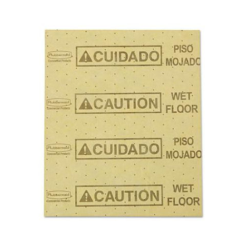 Over-the-spill Pad, "caution Wet Floor", Yellow, 16 1-2" X 20", 22 Sheets-pad