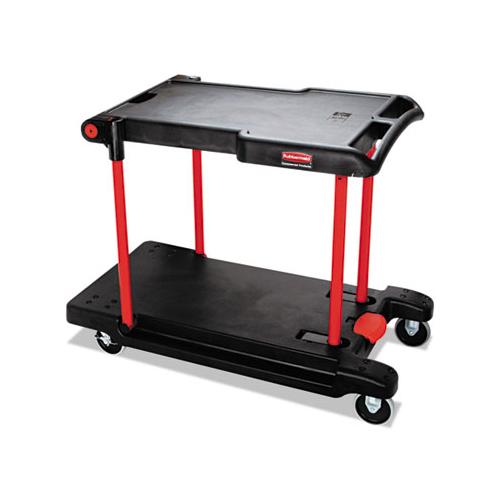 Convertible Utility Cart, Two-shelf, 23.88w X 45.13d X 34.38h, Black