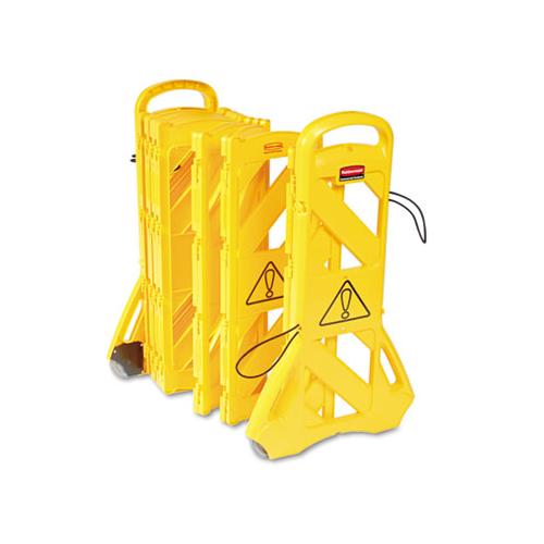 Portable Mobile Safety Barrier, Plastic, 13ft X 40", Yellow