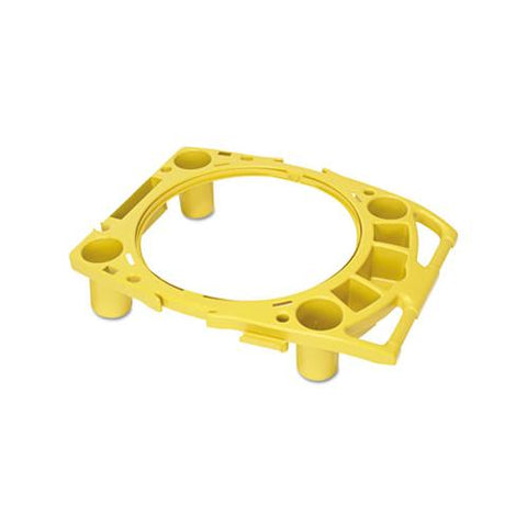 Standard Rim Caddy, 4-compartment, Fits 32.5" Dia Cans, 26.5w X 6.75h, Yellow