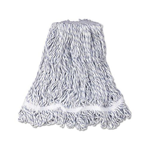 Web Foot Finish Mop, White, Med, Cotton-synthetic, 1". White Headband, 6-carton