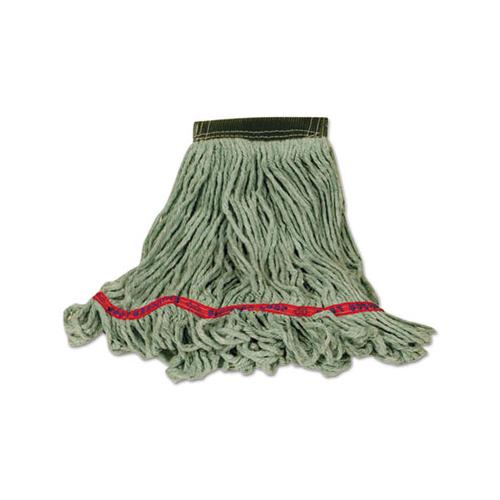 Swinger Loop Wet Mop Heads, Cotton-synthetic Blend, Green, Medium, 6-carton
