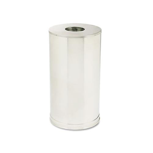 European And Metallic Series Drop-in Top Receptacle, Round, 15 Gal, Satin Stainless