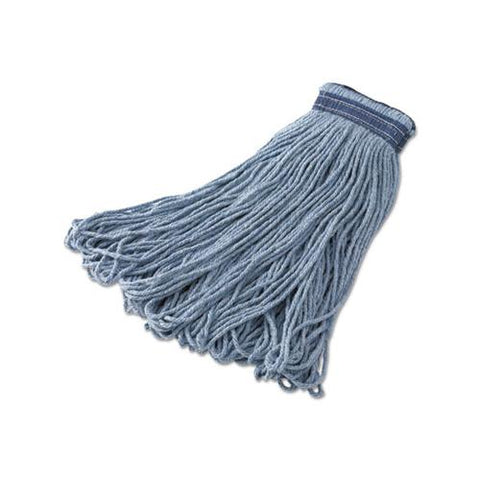 Universal Headband Mop, Looped-end, 16oz, Cotton-synthetic Blend, Blue, 12-ct
