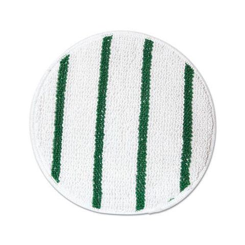 Low Profile Scrub-strip Carpet Bonnet, 17" Diameter, White-green