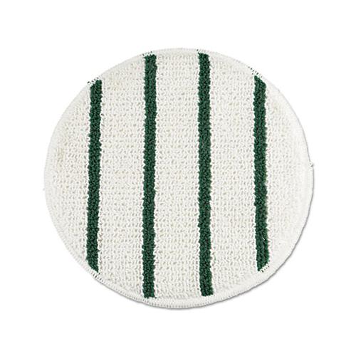 Low Profile Scrub-strip Carpet Bonnet, 19" Diameter, White-green