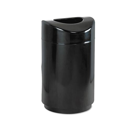 Eclipse Open Top Waste Receptacle, Round, Steel, 30 Gal, Black
