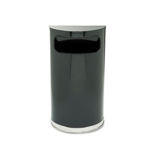 European And Metallic Series Receptacle, Half-round, 9 Gal, Black-chrome