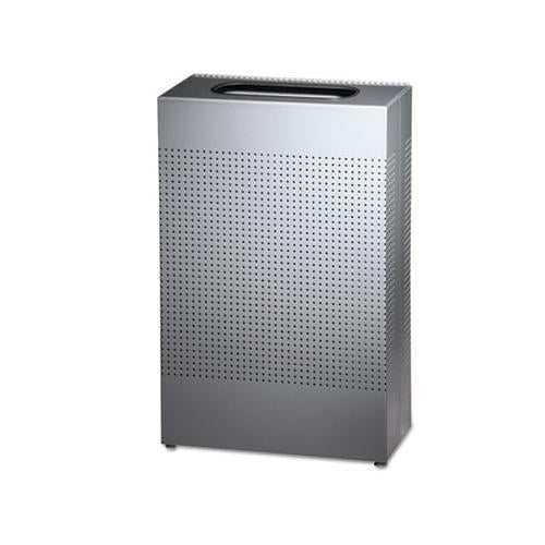 Designer Line Silhouettes Waste Receptacle, Steel, 13 Gal Capacity, Silver Metallic