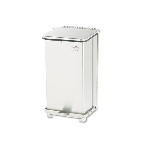 Defenders Biohazard Step Can, Square, Steel, 12 Gal, Stainless Steel