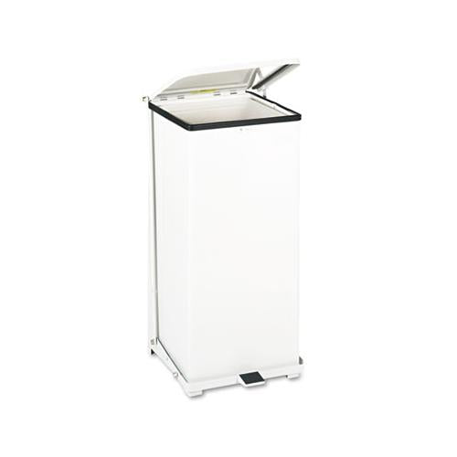 Defenders Biohazard Step Can, Square, Steel, 24 Gal, White