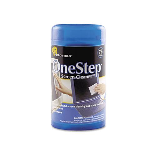 Onestep Crt Screen Cleaner Wet Wipes, Cloth, 5 1-4 X 5 3-4, 75-tub