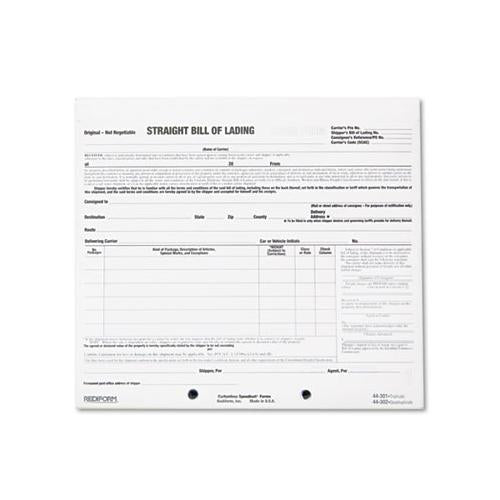 Bill Of Lading Short Form, 7 X 8 1-2, Three-part Carbonless, 250 Forms