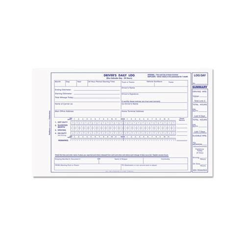 Driver's Daily Log, 8 3-4 X 5 3-8, Carbonless Duplicate, 31 Sets-book
