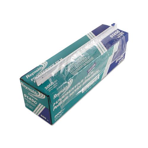 Pvc Food Wrap Film Roll In Easy Glide Cutter Box, 18" X 2000 Ft, Clear
