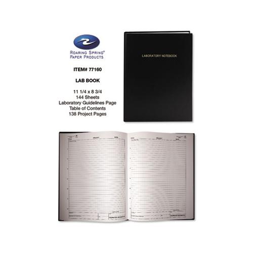 Lab Research Notebook, 5 Sq-in Quadrille Rule, 11.25 X 8.75, White, 72 Sheets