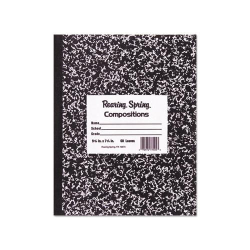 Marble Cover Composition Book, Wide-legal Rule, Black Cover, 8.5 X 7, 36 Sheets