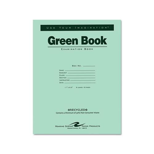 Green Books Exam Book, Wide-legal Rule, 11 X 8.5, White, 8 Sheets