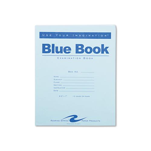 Examination Blue Book, Wide-legal Rule, 8.5 X 7, White, 12 Sheets