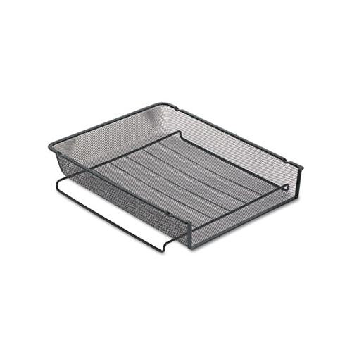 Mesh Stackable Front Load Tray, 1 Section, Letter Size Files, 8.5" X 11", Black