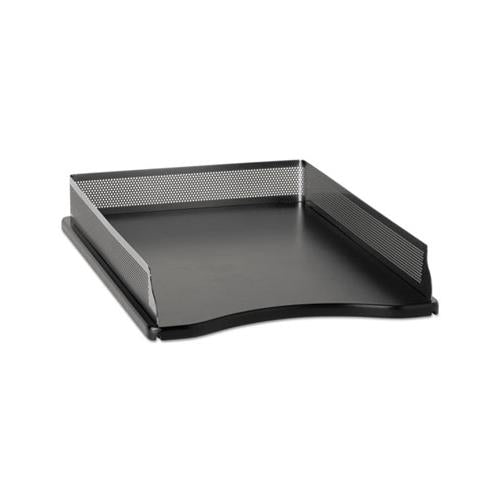 Distinctions Desk Tray, 1 Section, Legal Size Files, 8.5" X 14", Black-silver