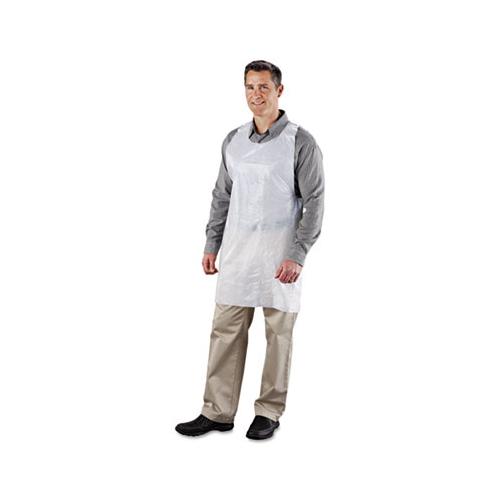 Poly Apron, White, 24 In. W X 42 In. L, One Size Fits All, 1000-carton