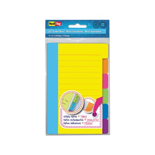 Divider Sticky Notes With Tabs, Assorted Colors, 60 Sheets-set, 3 Sets-box