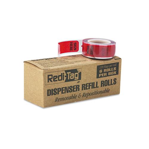 Arrow Message Page Flag Refills, "sign Here", 6 Rolls Of 120 Flags-box