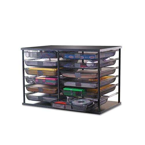 12-compartment Organizer With Mesh Drawers, 23 4-5" X 15 9-10" X 15 2-5", Black