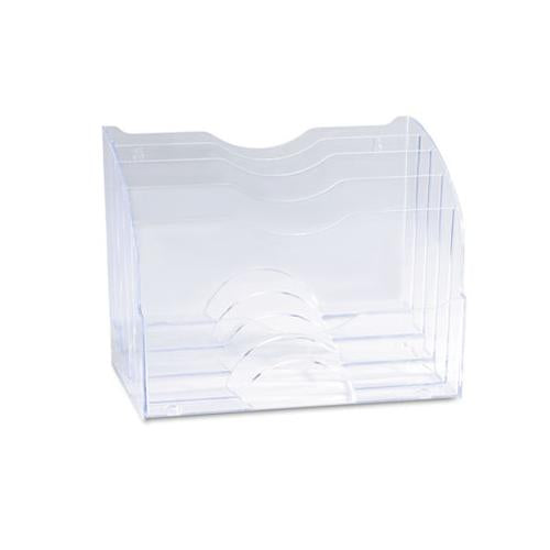 Optimizers Multifunctional Two-way Organizer, 5 Sections, Letter Size Files, 8.75" X 10.38" X 13.63", Clear