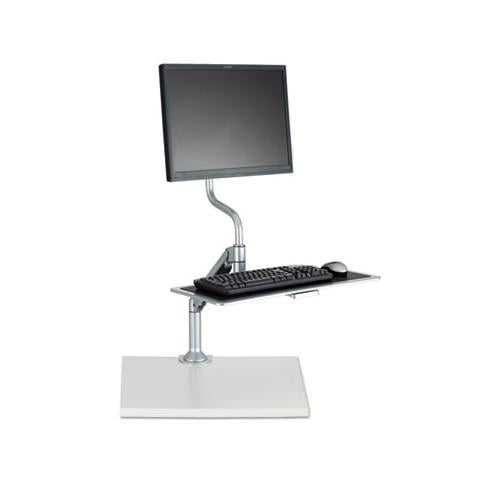Desktop Sit-stand Workstations, Single Monitor, Silver