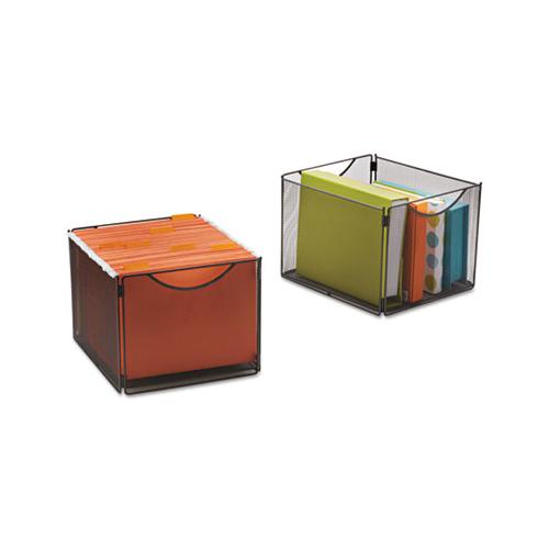Onyx Mesh Cube Bins, 12.5w X 14d X 10h, Black, 2-pack