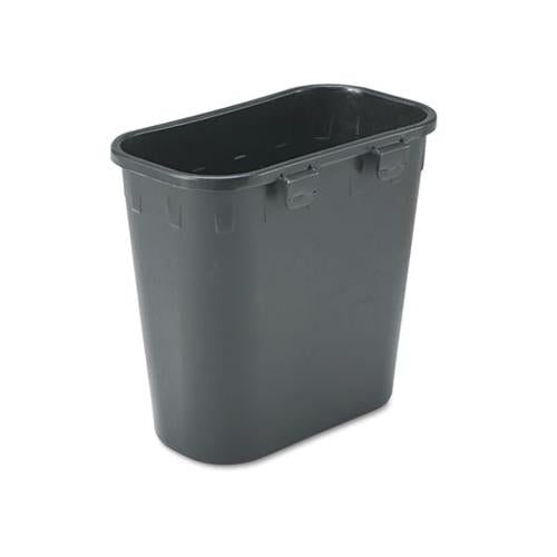 Paper Pitch Recycling Bin, Rectangular, Polyethylene, 1.75 Gal, Black