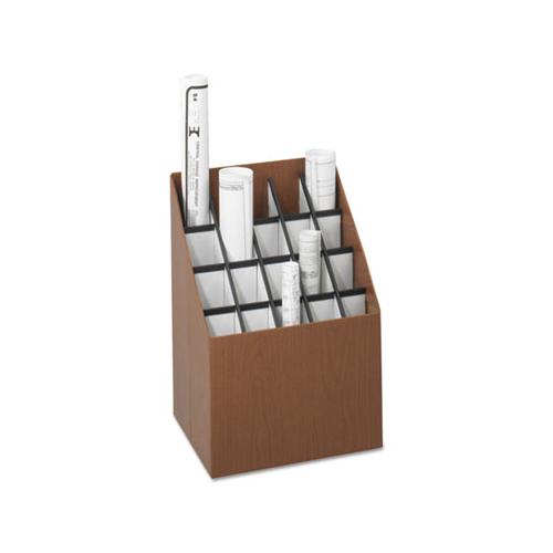 Corrugated Roll Files, 20 Compartments, 15w X 12d X 22h, Woodgrain