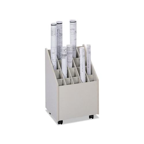 Laminate Mobile Roll Files, 20 Compartments, 15.25w X 13.25d X 23.25h, Putty