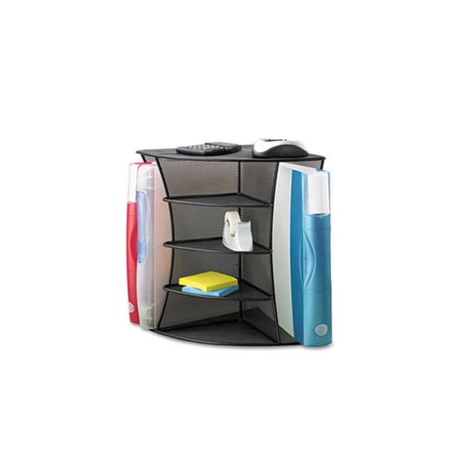 Onyx Mesh Corner Organizer, Six Sections, 15 X 11 X 13, Black