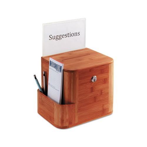 Bamboo Suggestion Box, 10 X 8 X 14, Cherry