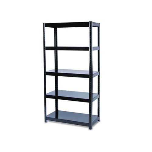 Boltless Steel Shelving, Five-shelf, 36w X 18d X 72h, Black