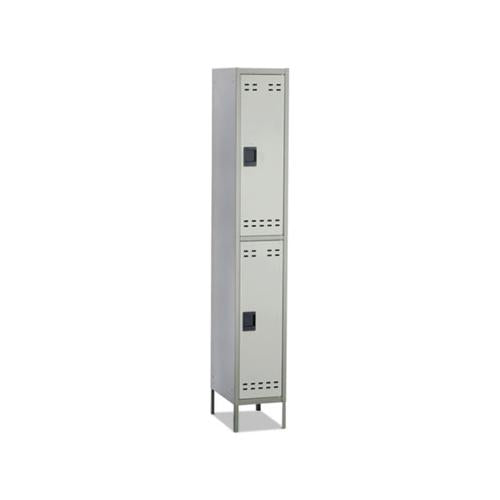 Double-tier Locker, 12w X 18d X 78h, Two-tone Gray
