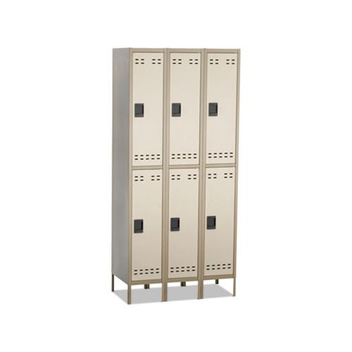 Double-tier, Three-column Locker, 36w X 18d X 78h, Two-tone Tan