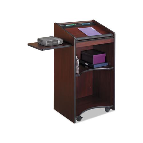 Executive Mobile Lectern, 25.25w X 19.75d X 46h, Mahogany