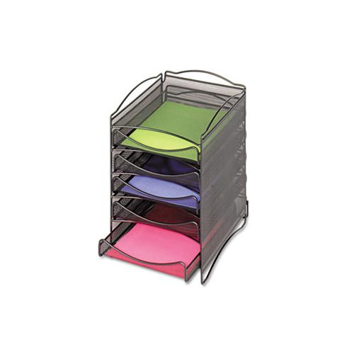 Onyx Stackable Literature Organizer, Five-drawer, Black