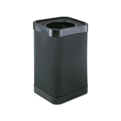 At-your Disposal Top-open Waste Receptacle, Square, Polyethylene, 38 Gal, Black