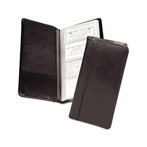 Regal Leather Business Card File, 96 Card Capacity, 2 X 3 1-2 Cards, Black