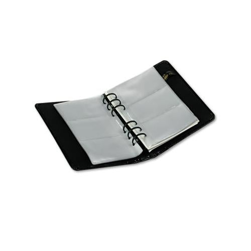 Regal Leather Business Card Binder, 120 Card Capacity, 2 X 3 1-2 Cards, Black