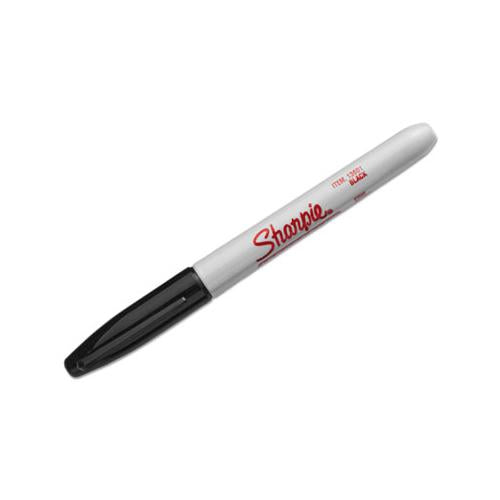 Industrial Permanent Marker, Fine Bullet Tip, Black, Dozen