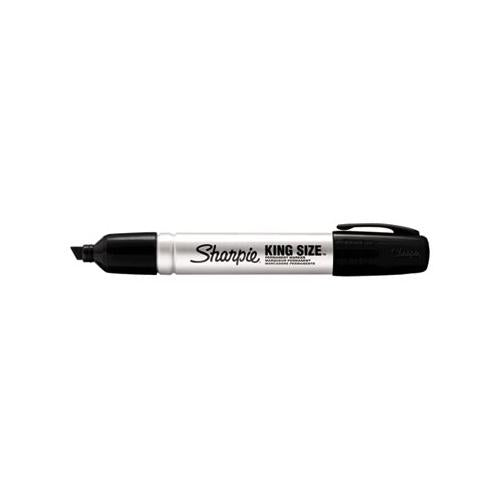King Size Permanent Marker, Broad Chisel Tip, Black, Dozen