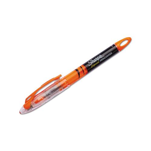 Liquid Pen Style Highlighters, Chisel Tip, Fluorescent Orange, Dozen