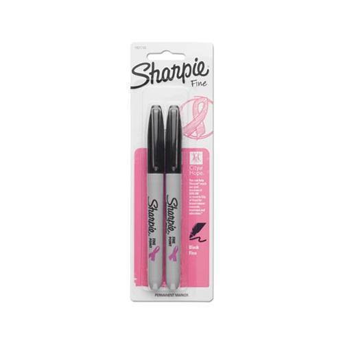 Fine Tip Permanent Marker, Black, 2-pack