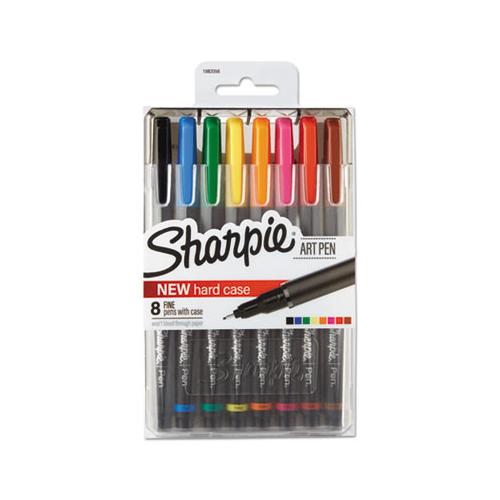 Art Pen W-hard Case Stick Porous Point Pen, 0.5mm, Assorted Ink-barrel, 8-set